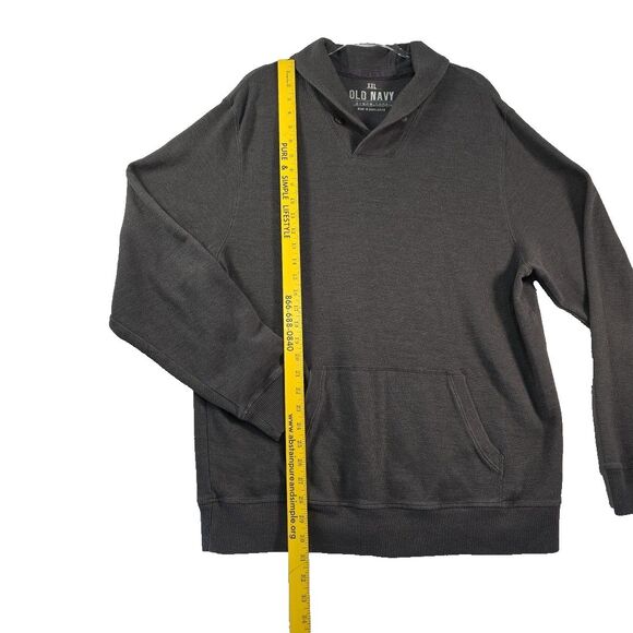 Old Navy Men's Shawl Collar Fisherman Collar Pullover Size 2XL Kangaroo Pocket - Picture 4 of 5